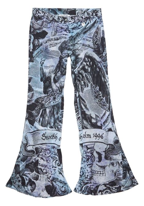 pantaloni stampati donna multicolor in viscosa ACNE STUDIOS | AK0853BQ9
